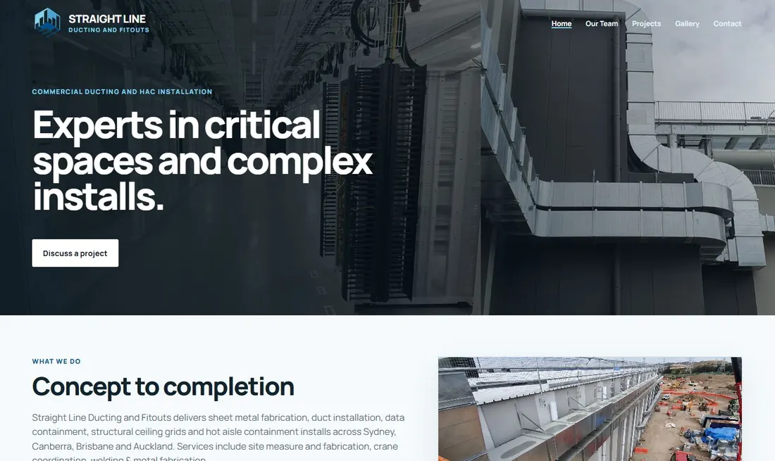 Straight Line Ducting home page